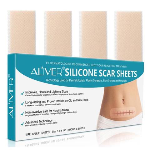 4pcs/box Reusable Silicone Scar Removal Patch Remove Trauma Burn Scar Sheet Skin Repair Scar Removal Therapy Patch ► Photo 1/6