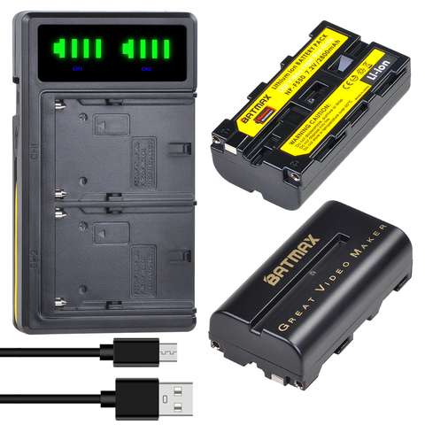 Batmax NP-F550 NP F550 F570  Battery+LED USB Dual Charger for Yongnuo Viltrox LED Video Light YN300 II YN300 III YN600 Air T119S ► Photo 1/6