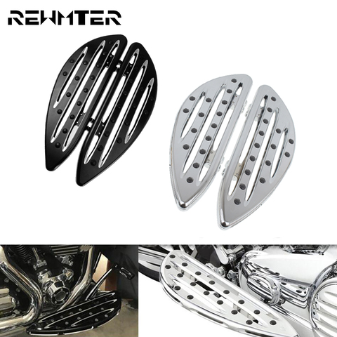 Motorcycle Driver Stretched Front Floorboards Black/Chrome Footpegs Footrest For Harley Touring Softail Electra Glide Road King ► Photo 1/6