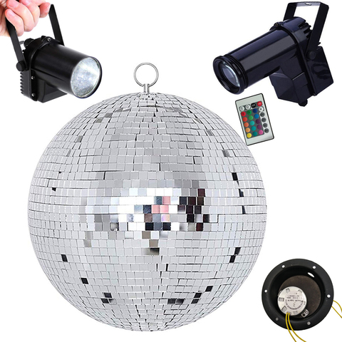 Thrisdar Dia25CM 30CM Reflective Glass Mirror Disco Ball 10W RGB Beam Pinspot Lamps Disco DJ KTV Bars Wedding Party Stage Light ► Photo 1/6