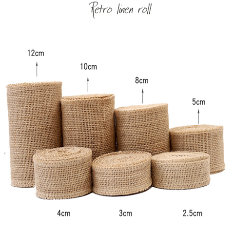 2022 new hot 5meters/roll  jute rope linen ribbon DIY packaging gifts handmade Christmas wedding crafts lace linen roll Clothing ► Photo 1/6