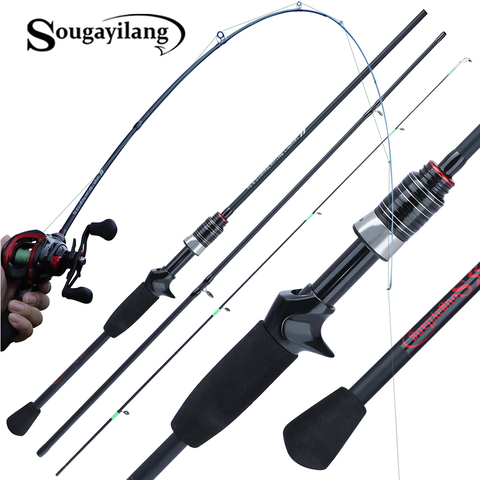 Souagyilang Casting Spinning Fishing Rod 1.8m Power M Carbon Rod Pole 3 Section Carbon Fiber Baitcasting Fishing Rod 3 Pieces ► Photo 1/6