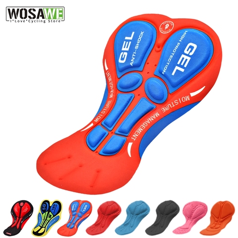 WOSAWE Men Women's Cycling Gel Pads Bike Sportwear Riding Base Cushion Outdoor DIY Biking Underwear 5D Gel Pad Hip Padded ► Photo 1/6