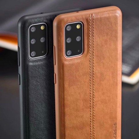 Luxury PU Leather Phone Case For Samsung Galaxy 20 S10 S10e S9 S8 Plus Note 20 Slim Soft Bumper TPU Back Skin Cover Coque ► Photo 1/6