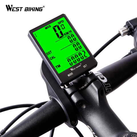 WEST BIKING MTB Road Bicycle Computer Wireless Outdoor Waterproof Bike Stopwatch Odometer LED Backlight  Cycling Speedometer ► Photo 1/6
