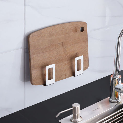 Cabinet free punching pot cover cutting board pot storage shelf stainless steel storage rack storage pendant ► Photo 1/6