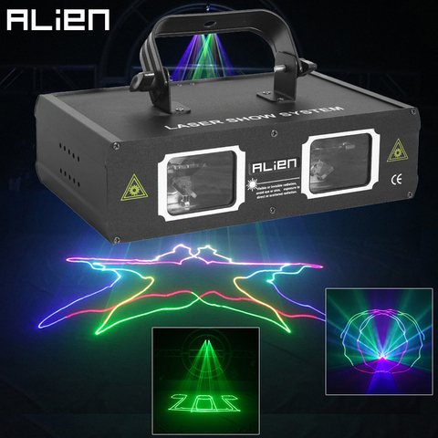 ALIEN Double Hole Disco DJ Laser Beam Line Scanner Projector RGB DMX512 Stage Lighting Effect Dance Bar Xmas Party Wedding Light ► Photo 1/6