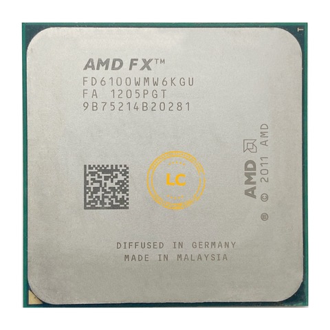 AMD FX-Series FX 6100 3.3 GHz Six-Core CPU Processor FD6100WMW6KGU Socket AM3+ ► Photo 1/2
