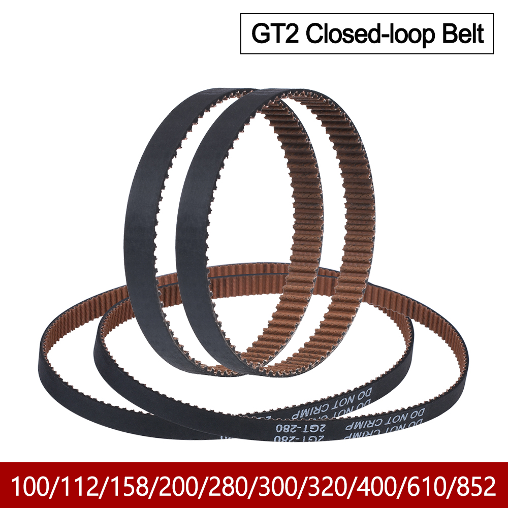2GT Black Close Loop Rubber Pulley Timing Belt Width 6mm 10mm Synchronous Belts 