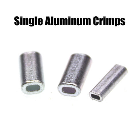100pcs Single Aluminum Flat Tubes Fishing Wire & Leader Fix Crimps Saltwater Fishing Rigging Connector Accessories 1.0/1.2/1.5mm ► Photo 1/6