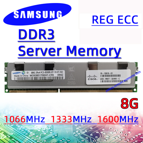 4GB 32GB Samsung Server Memory REG ECC ddr3 8GB 1066MHz 1333MHz 1600MHz 1866MHz RAM PC3 16GB 8500R 10600R 12800R 14900R ► Photo 1/6
