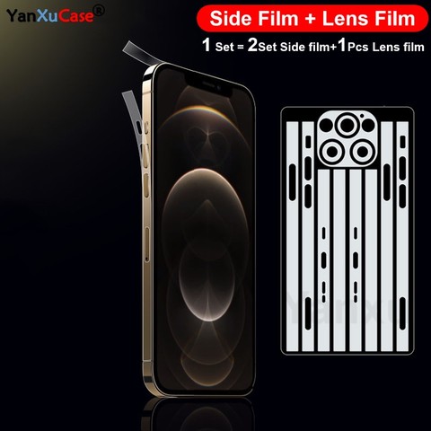 Mobile Phone Transparent Side And Lens Film For iPhone 12 Mini 11 Pro XR X XS Max 8 Protective Ultra-thin TPU Hydrogel Rim Film ► Photo 1/6