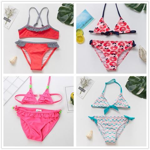 NEW Arrival Girls swimsuit 2~14Year Girls Bikini Sets Two pieces Children swimwear Kids Bathing suit Biquini infantil-ST139 MIX ► Photo 1/6