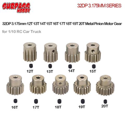 SURPASS HOBBY 32DP 3.175mm 12T 13T 14T 15T 16T 17T 18T 19T 20T Metal Pinion Motor Gear for 1/10 RC Car Truck ► Photo 1/6