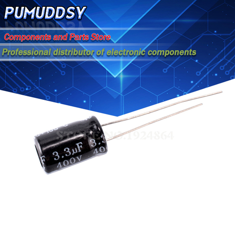 20PCS Higt quality 400V3.3UF 8*12mm 3.3UF 400V 8*12 Electrolytic capacitor ► Photo 1/2