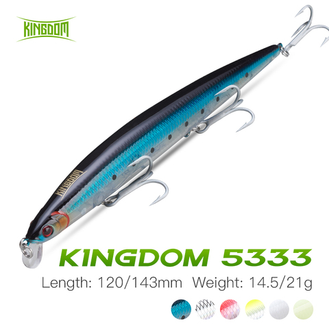 Kingdom Minnow Fishing Lure 120mm 143mm Floating Seawater & Freshwater  Swimbait Fishing Wobbler For Trolling Seabass Carp Pesca - Price history &  Review, AliExpress Seller - XTS Official Store