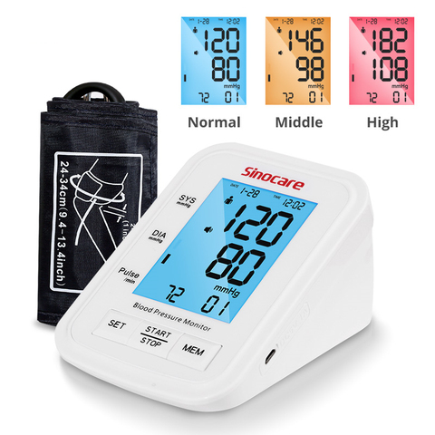 Sinocare 3-Color LCD Display Blood Pressure Monitor Upper Arm with Voice Automatic Digital Intelligent Blood Pressure Meter ► Photo 1/6
