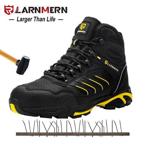 LARNMERM Mens Safety Shoes Work Shoes Steel Toe Lightweight Breathable Warehouse Construction Protection Shoe ► Photo 1/6
