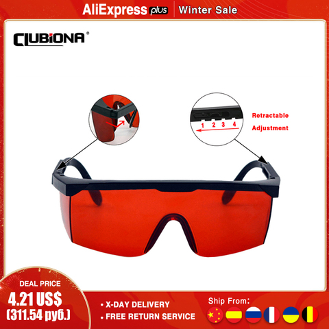 CLUBIONA Red Enhancing Glasses Adjustable Spectacle Industrial Labor Goggles Eyes Protection for Infrared Laser Level Lines ► Photo 1/6