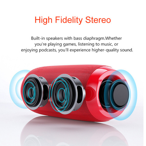 Buy Online 20w Portable Bluetooth Speaker Wireless Bass Column Waterproof Outdoor Usb Speakers Aux Subwoofer Loudspeaker Fm Radio Boom Box Alitools