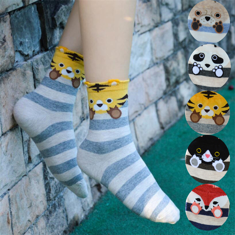 New arrival cartoon socks women spring autumn-winter cute funny sock ladies and woman's striped cotton socks ► Photo 1/6