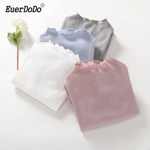 Girls Shirts Long Sleeve Tops For Kids Cotton Children's Thermal Underwear Turtleneck Kids Bottom Toddler Undershirt ► Photo 1/6