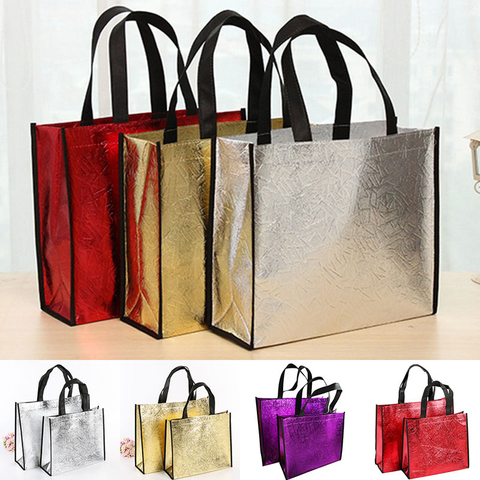 Women Foldable Laser Shopping Bag Reusable Eco Tote Waterproof Fabric Non-woven Bag Large Capacity Travel Storage Bags Durable ► Photo 1/6