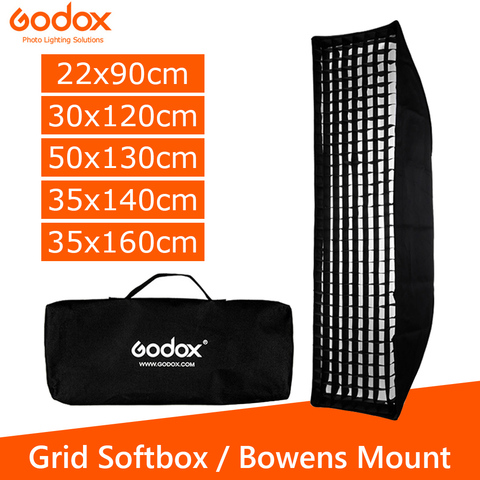 Godox 22x90cm 30x120cm 50x130cm 35x140cm 35x160cm Portable Honeycomb Grid Softbox soft box with Bowens Mount for Studio Flash ► Photo 1/6