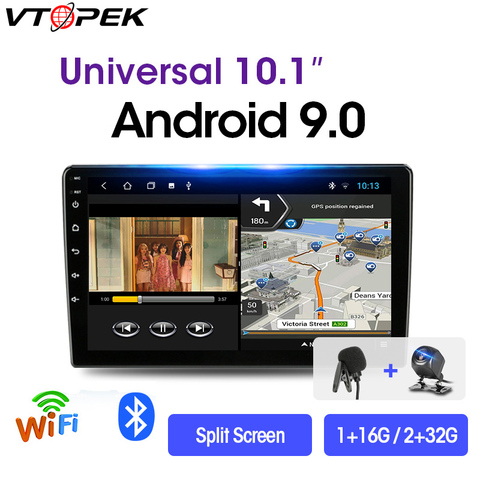 Vtopek 2 Din Android Car Stereo 2G+32G 9/10.1 Car Radio Multimedia Video Player Navigation GPS For Nissan Kia Honda VW 2din Dvd ► Photo 1/6
