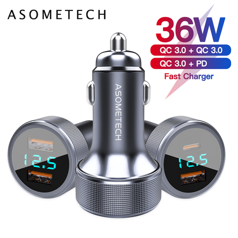 36W USB Car Charger Quick Charge 3.0 Type C PD Fast Charger For Mobile Phone Tablet QC3.0 Dual USB Phone Charger Adapter in Car ► Photo 1/6