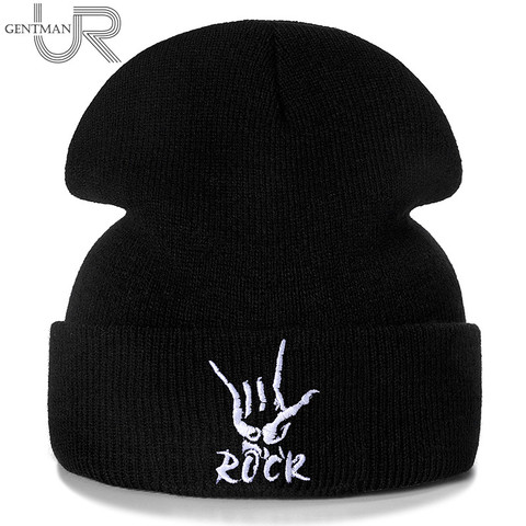 New LOVE ROCK Embroidery Casual Winter Hats For Men Women Warm Knitted Hat Solid Color Streetwear Beanie Hat Unisex Ski Hat ► Photo 1/6