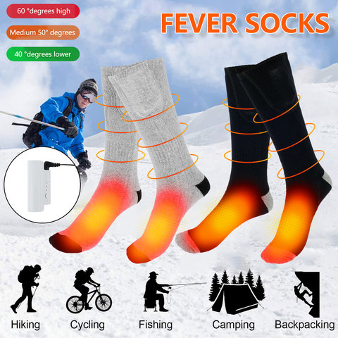 1Pair Electric Heated Socks Adjustable Three Mode Elastic Comfortable Resistant Winter Warm Sock for Outdoor Hiking Skiing Sport ► Photo 1/6