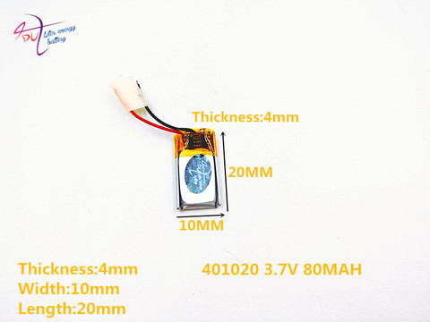 Liter energy battery Lithium-ion polymer batteries 401020 80mAh 3.7V 401220 401221  mini Bluetooth headset device ► Photo 1/3