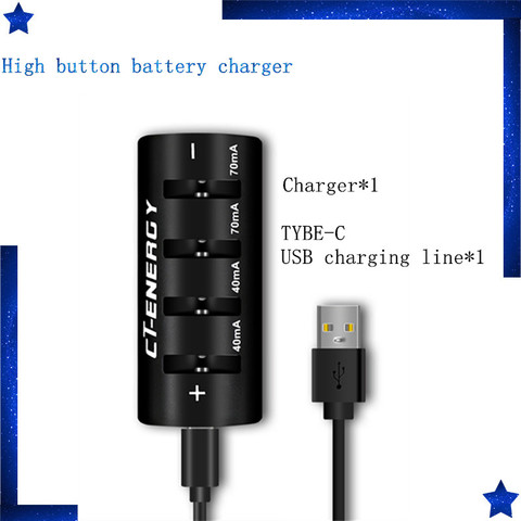 Portable USB high-capacity button battery smart fast charge, compatible with LIR2032.LIR2025.LIR2016.ML2032.LIR2032H multi-type ► Photo 1/6