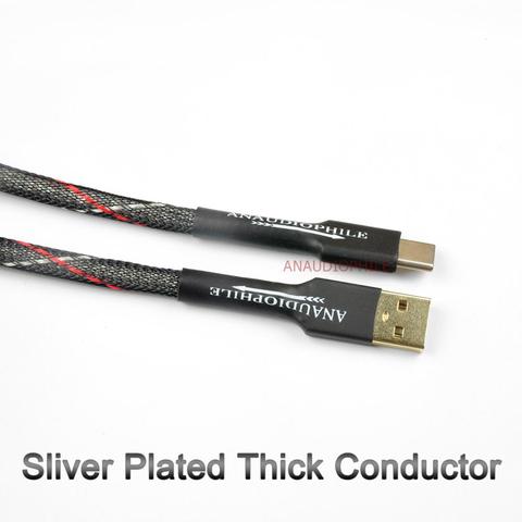 Sliver Plated HiFi USB Type C Cable USB A To C Audio Data Cable 5N DAC PC Mobile ► Photo 1/5