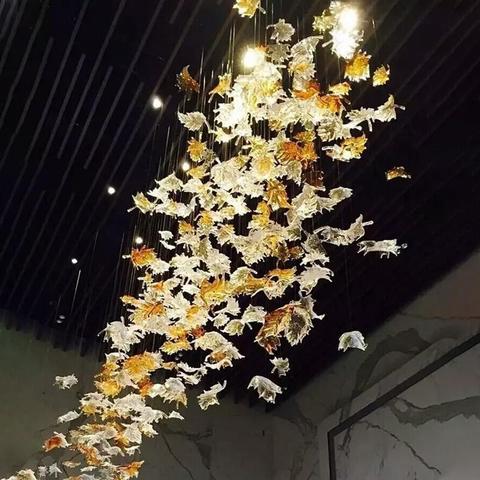 Maple Leaf Pendant Light Italy Designer Home Decor Murano Glass Lighting Hotel Project Lustres ► Photo 1/6