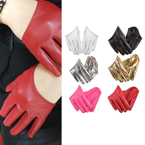 1PC Fashion Leather Sexy Dancer Modelling Half Finger PU Gloves Ladys Fingerless Driving Show Pole Dance ► Photo 1/5