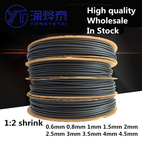 YYT 10meter/lot Heat shrink tubing diameter 0.6mm 0.8mm 1mm 1.5mm 2mm 2.5mm 3mm 3.5mm 4mm 4.5mm Hot sale Free shipping ► Photo 1/2