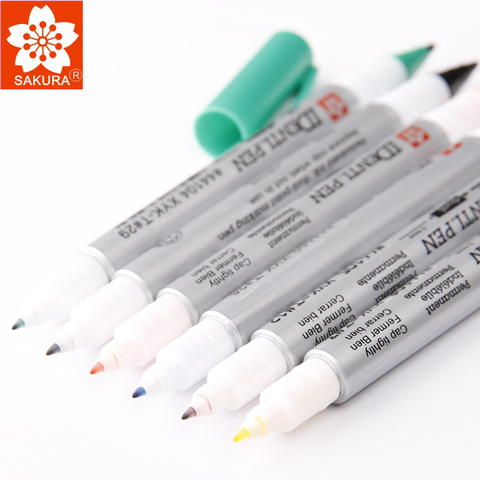 LifeMaster SAKURA Identi Pen Fine and Extra Fine Permanent Ink Dual Point Marker Mark on Anything 8 Color Available ► Photo 1/2