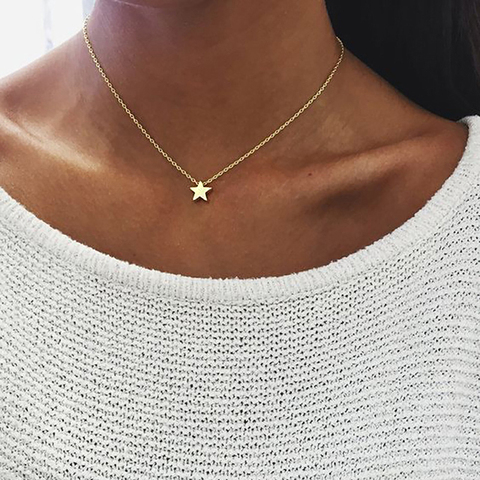 Simple Fashion Star Choker Necklace For Women Elegant Charming Ladies Gold Chain Pendant Necklaces Romantic Valentine Girl Gifts ► Photo 1/4