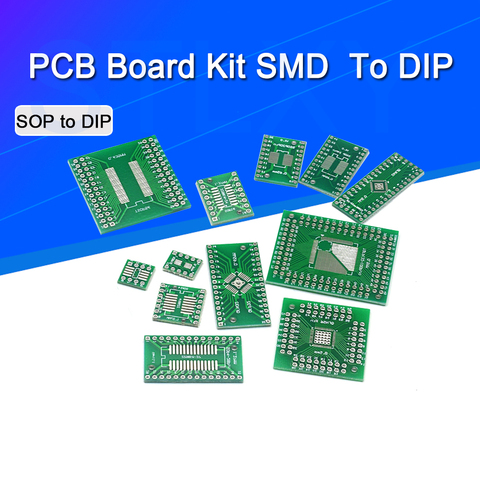10pcs PCB Board Kit SMD Turn To DIP Adapter Converter Plate SOP MSOP SSOP TSSOP SOT23 8 10 14 16 20 28 SMT To DIP ► Photo 1/6
