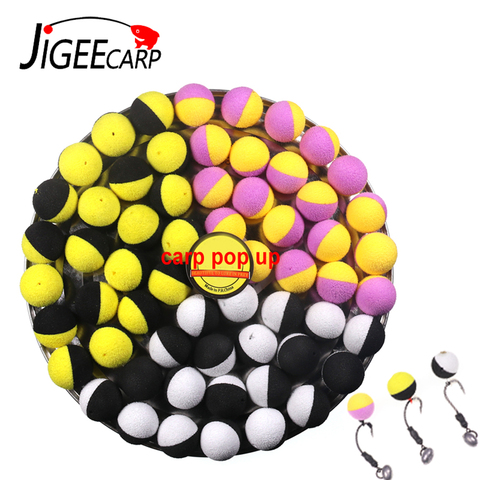 JIGEECARP 50/100PCS Carp Fishing Pop Up Boilies Baits Foam Ball Carp Lures Hair Rig Ronnie Rig Method Fishing Lures ► Photo 1/6