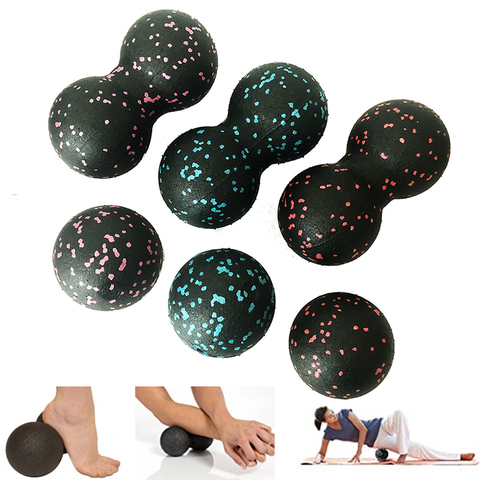 (Ship Now) 16*8CM EPP Fitness Ball Double Lacrosse Massage Ball Mobility Peanut Ball for Self-Myofascial Release Deep Tissue ► Photo 1/6