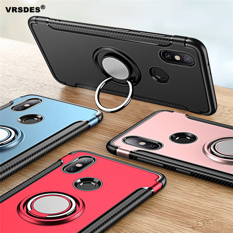 For Xiaomi Mi 8 SE 6 6X 5X Note 3 A1 A2 Lite Case Armor Fiber 3in1 Finger Ring Case For Xiaomi Redmi Note 5 5A 4 4X 6 Pro 6A ► Photo 1/6