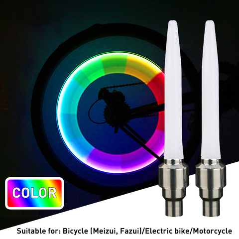 2 Pcs LED Bike Valve Light New Rocket Type Hot Wheel Tyre Valve  Caps Light Bike Tire Lamp Bicycle Accessories For Bicycle Valve ► Photo 1/6