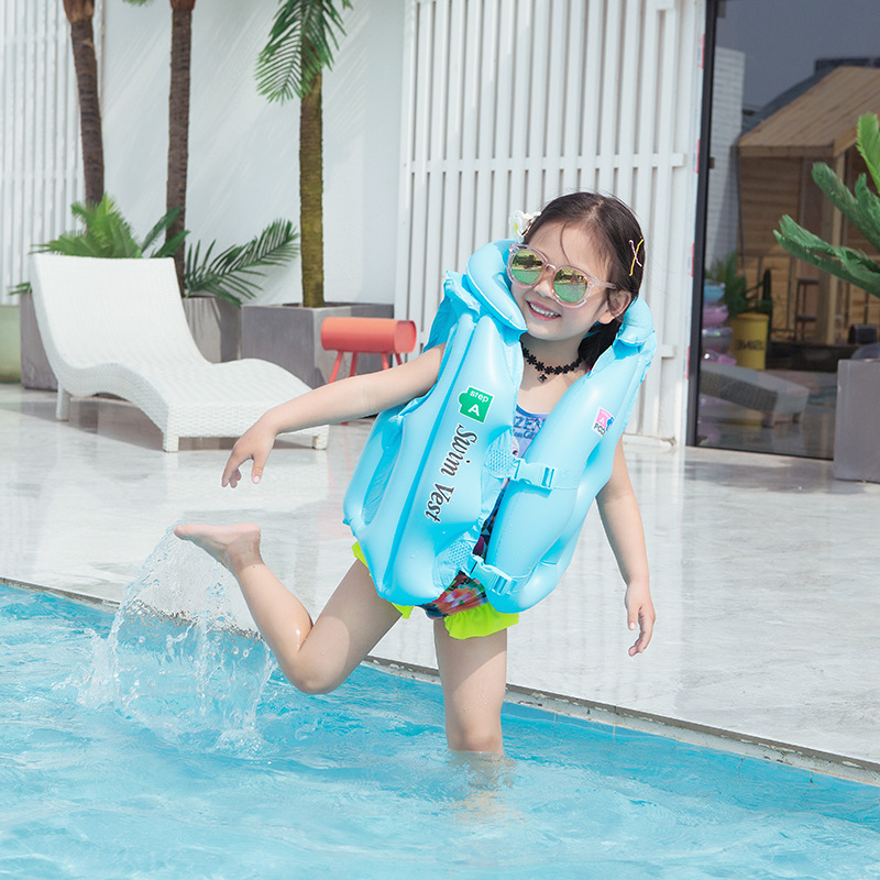 Children Swimming Float Suit Swim Vest Jacket For Kids 5-6 Years Light Green L 
