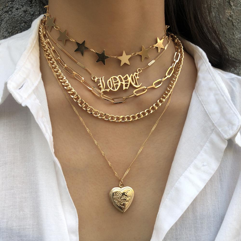 Boho Women Multi-layer Long Chain Pendant Crystal Choker Necklace Jewelry Gift