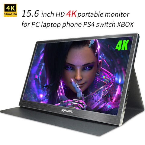 4K Portable Monitor 15.6 Inch 3840X2160 IPS LCD display HDMI DP type-C  for PC laptop phone PS4 switch XBOX 1080P gaming monitor ► Photo 1/6