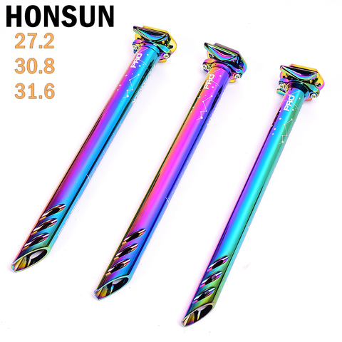 HONSUN 27.2 30.8 31.6 * 380mm Bicycle Seatpost Shock-resistant CNC Alloy Mountain Road Bike Seatpost Cycling Accessories Parts ► Photo 1/6