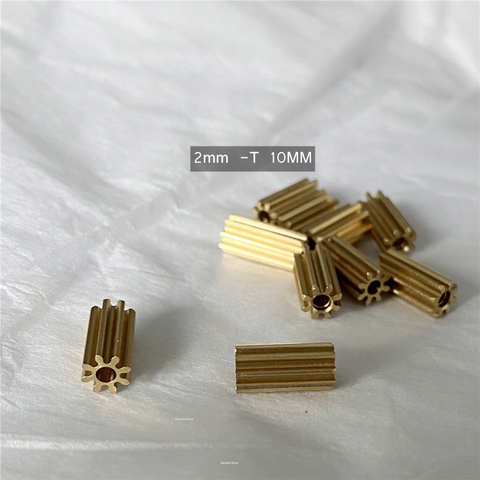 10PCS 8 Teeth Small Copper Gear M0.5 DIY Model 0.5M 8T Hole 2mm * Thickness 10mm ► Photo 1/2